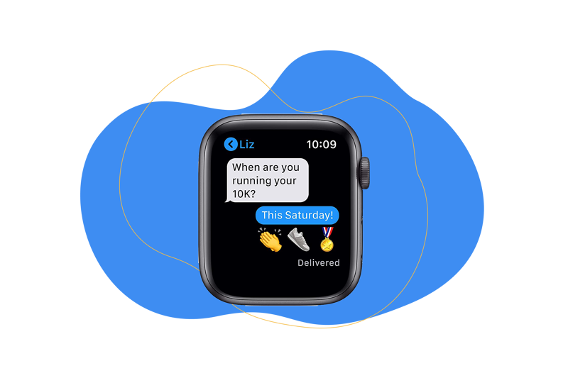 You can see a received message on the Apple Watch 6.